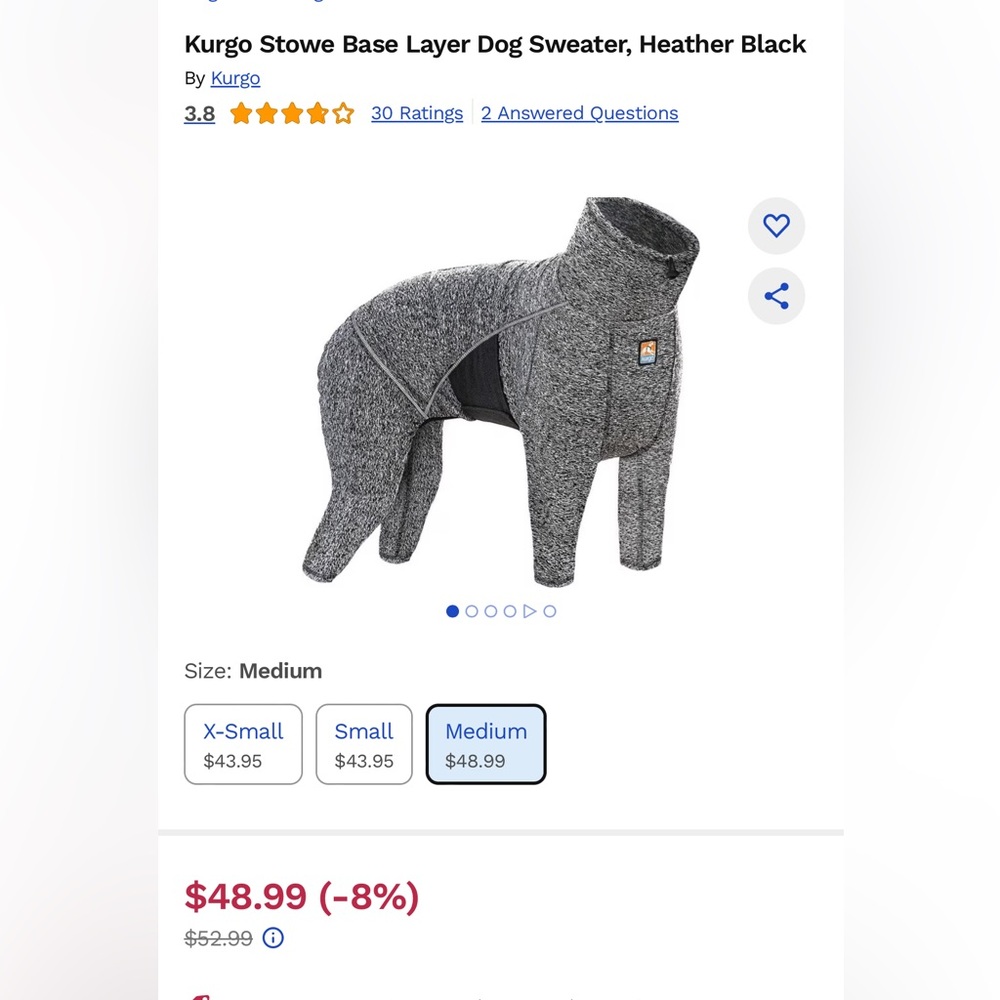 Kurgo Stowe Base Layer - Gray